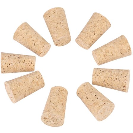 10 st koniska korkar av naturkork, vin-/ölflaskpropp av trä, kork, naturkork