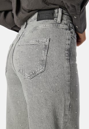VERO MODA Vmtessa Hr Wide Jeans Rhines Medium Grey Denim/Rhinestone Klær