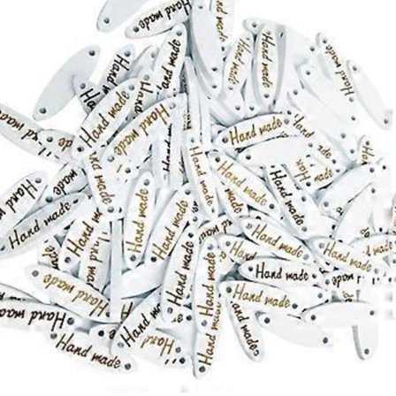 100 st Silverfärgade Träknappar 2 Hål Handgjorda Taggar Utsmyckningar för Kläder