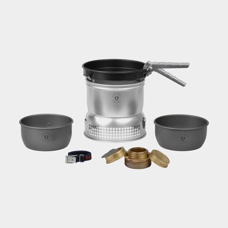 Kuchenka gazowa / kuchenka turystyczna Trangia 27 Small, 2100 W + 2 garnki z HA / twardo anodowanego aluminium + 1 patelnia z NS / teflonu Non Stick +