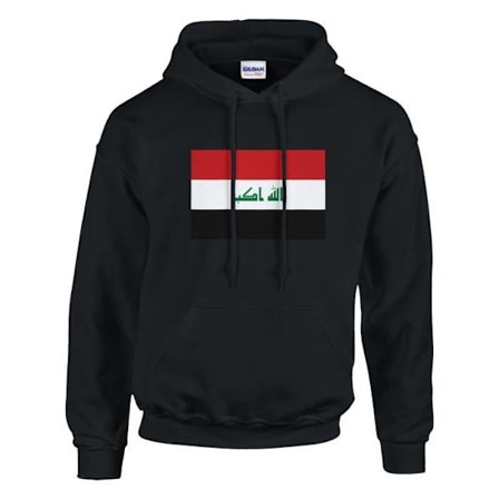 Hættetrøje - PIXELFORMA - Flag of Iraq - Sort - Lange ærmer - Hættekrave