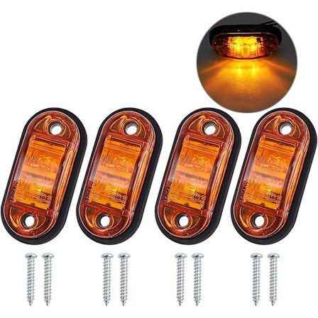 Sidomarkeringsljus LED Fram och Bakljus Universal Positionsindikator 12 Volt 24 Volt Med Bärnstenslampa För Lastbil Släpvagn Van Husbil Personbil.