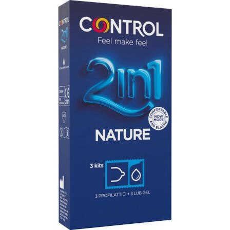 Control 2 In 1 Nature Profilattico + Gel 3 Pezzi