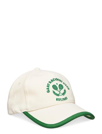 D1. Racquet Club Cap Accessories Headwear Caps Creme GANT