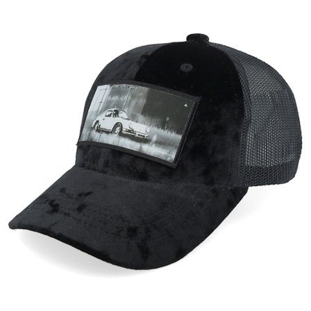 Kinder Calza Pennello - Schwarz trucker Cap - Kinder Classic Sportscar Velvet Black Trucker @ Hatstore