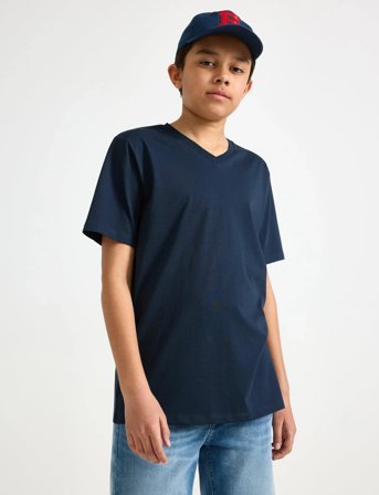 Lindex T Shirt V Neck - Navy - 170