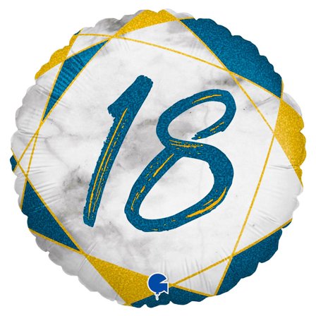 Marble 18 Holografisk Ballon Mørkeblå