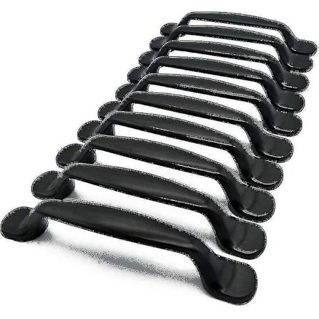 10x Kjøkkenskap Dørhåndtak Skap Skuff Soverom Møbler Trekk Senteravstand 96mm, Aluminium, Med Skruer -