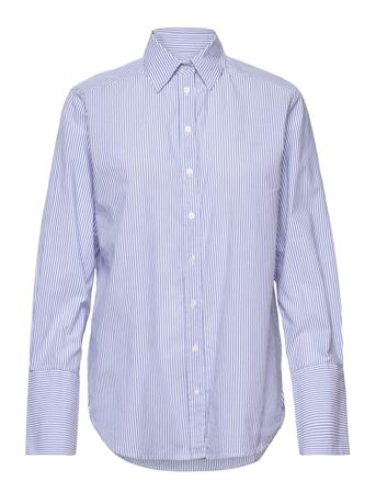 J S Cotton Shirt Långärmad Skjorta Blå HUNKYDORY