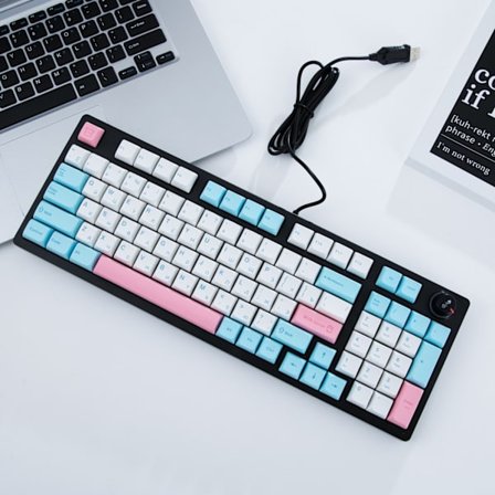 Gaming Mekanisk Tastatur Russisk LED Bakgrunnsbelyst 96 Taster Kablet Knapp Bærbar Mekanisk Tastatur for Bærbar Datamaskin PC Gamer
