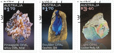 Australien - Opaler - Stemplet sæt 3v