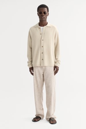 Soft Goat - Men's shirt - Men cashmere sweater - XXL - Chalk