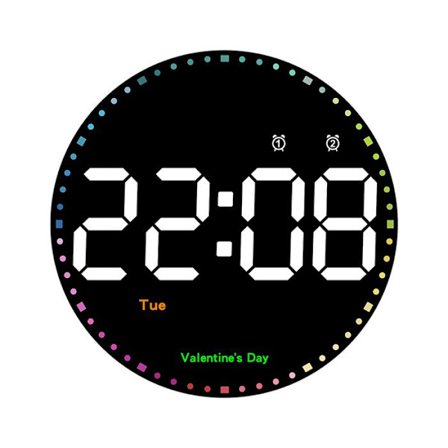 Veggklokke elektronisk klokke LED-display veggklokke stor skrift termometer evighetskalender
