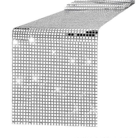 Disco Party Bordslöpare Spegel Silverfolie Bordslöpare Glitter Metallisk Bordsduk för Disco Dans