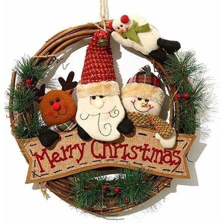 Julekrans i rotting til ophængning på hoveddøren