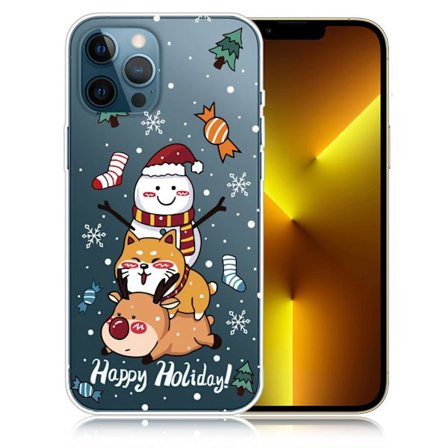 Julfodral till iPhone 13 Pro Max - Shiba Inu Snögubbe Och Hjort