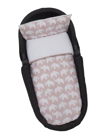 Rätt Start Elephant Eco, Bed Set, Stroller/Cot, Pink - Pink - ONE SIZE