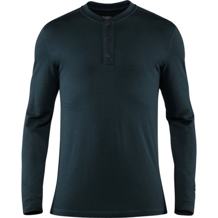 Fjällräven Men's Singi Merino Henley Top in Dark Navy | Size: Medium, Wool