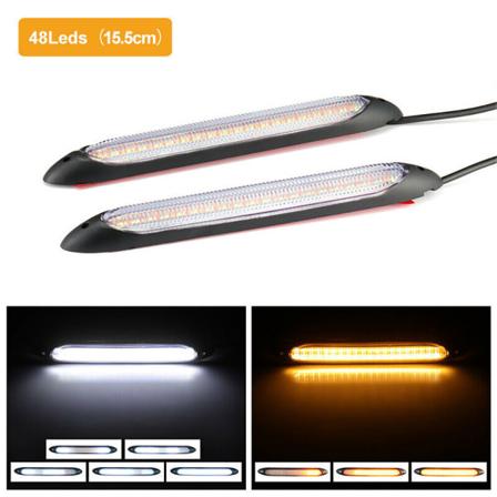 2x DRL LED -ajovalopalkki Päiväajovalo Sekventiaalinen Vilkku