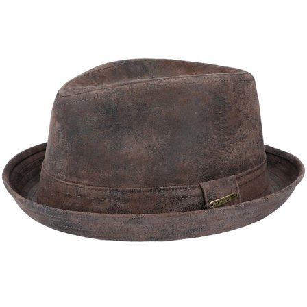 Stetson - Bruin trilby Hoed - Gesperrt Player Pigskin Brown Trilby @ Hatstore