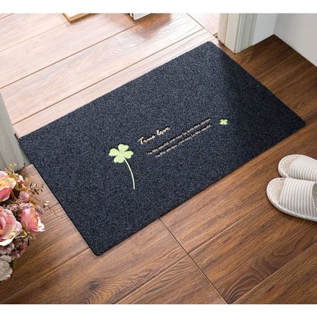 Inngangsteppe, støvtett og sklisikker dørmatte, ulike mønstre (grå firkløver 40x60cm)