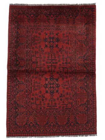 Tecido À Mão Afegão Khal Mohammadi Tapete 98X146 Lã Preto/Vermelho Escuro Pequeno