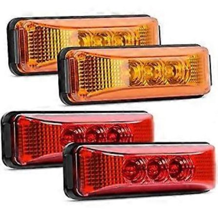 4 stk. 3,9 tommer 3 Led Lastbil Trailer Lampe For og Bag Led Sidemarkeringslampe Afstand Indikator Vandtæt Forsegling Overflademontering Led 