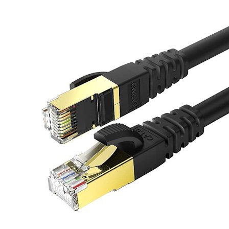 Cat 8 Ethernet Kabel, internetkabel med guldbelagte RJ45-stik 40 Gigabit/s-2000 Mhz bredbåndsnetværk-2m sort