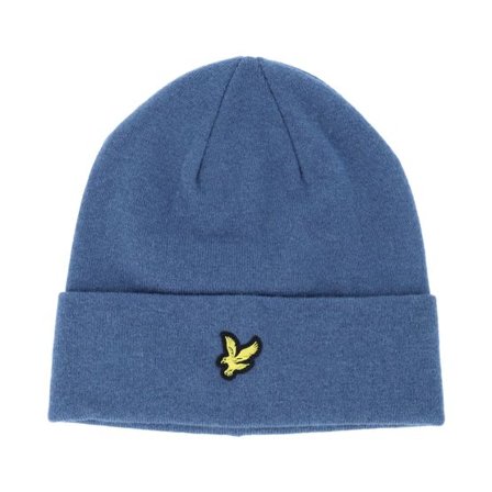 Lyle & Scott - Blå cuff Beanie - Basic Beanie Deep Water Cuff @ Hatstore