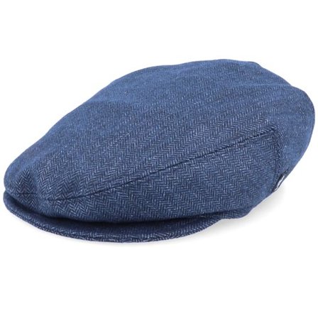 CTH Ericson - Blå earflap Keps - Kids Carl Jr. Herringbone Blue Ear Flap @ Hatstore