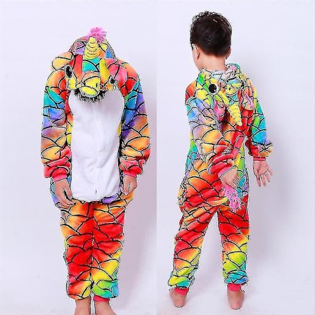 Børn Onesie Flanell Pyjamas Tegnefilm Dyrefigur Kostume Med Hætte Vinter Hjem Kostume Til