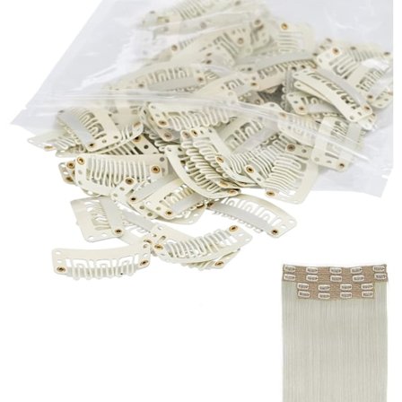 20 stk. Hår Extension Clips, Metal Snap Clips til Hår Extensions og Baner, Paryk Clips Snap Clips U-formet Hår Paryk Clip