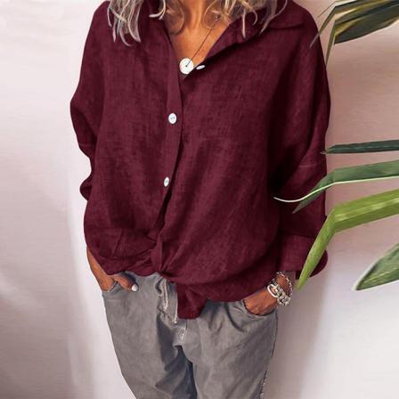 Kvinnor Knot Fåll Tunika Skjorta Button Down Blus