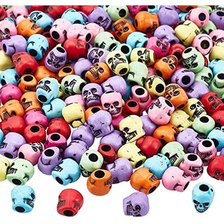 200 stk. Halloween Kranie Perler Uigennemsigtige Akryl Kranie Perler Skelet Hoved Perler Spacer Løse Perler til Halloween De Dødes Dag 