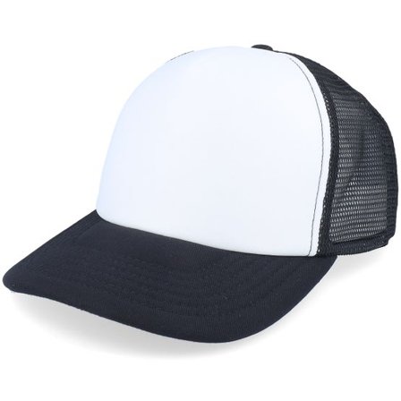 Beechfield - Svart trucker Keps - Kids Black/White Vintage Foam Trucker @ Hatstore