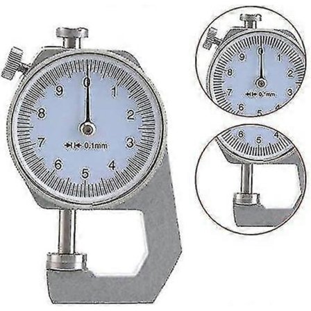 Paksuusmittari, kannettava paksuuden mittauslaite 0,01 mm tarkkuudella paperille, nahalle, metallilevyn mittaustyökalu 1 kpl harmaa X