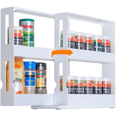 Roterende Krydderihylde i Plastik, Udtrækkelig Krydderihylde til Køkken og Badeværelse