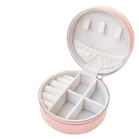 Mini Rejse Smykkeæske, Rejse Smykkeboks Organizer, Lille Smykke Organizer Opbevaring Til Ringe Øreringe Halskæde Armbånd (1 stk, Pink)