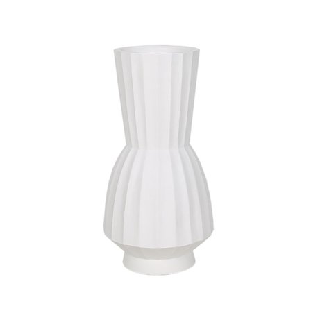 Hvid MgO Folda-vase, 25x25x50 cm