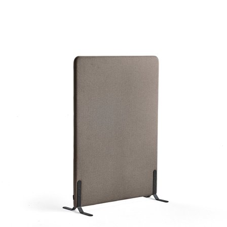 Raumtrenner ZONE, 1360 x 1000 x 46 mm, Stoff Hush, schwarze Beine, hellbraun