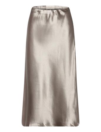Fqsatin-Skirt Skirts Satin Skirts Creme FREE/QUENT*Betinget Tilbud