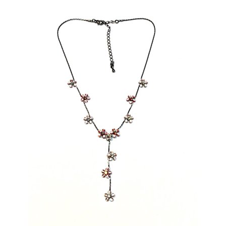 Halsband med rosa blommor