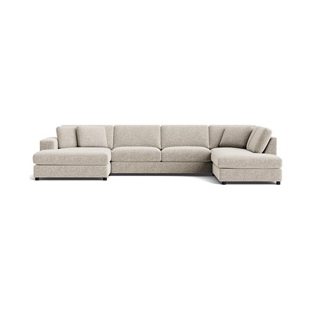 Oasis U-Form Sofa, links, Genesis Grau/Beige, moderne Wohnlandschaft, bequeme Polsterung, zeitloses Design, hoher Sitzkomfort, Höhe 79cm.