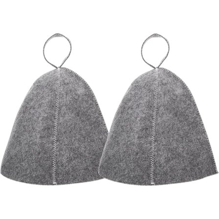 Original Ullbastuhatt för Kvinnor och Män 2-pack 100% Naturlig Filt Bastuaccessoarer