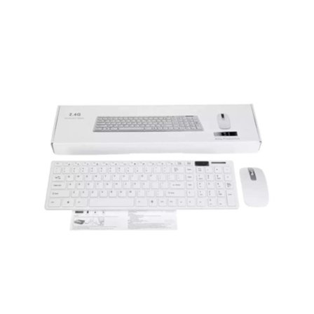Hvitt trådløst tastatur og mus