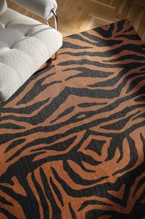 Jotex - Bomullsteppe Bomull/Bomull Svart/Oransje FANNA - Kjøp Bomulls- & filleryer hos Jotex