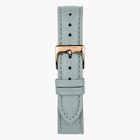 Veganes Lederarmband Taubengrau - Roségold - 36mm