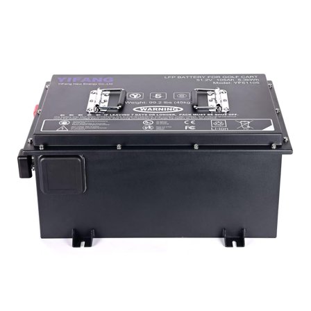 YiFang 51.2V 105AH LiFePO4-batteri 5.3Wh - batteri til påhenger, golfbil mm. blåtann