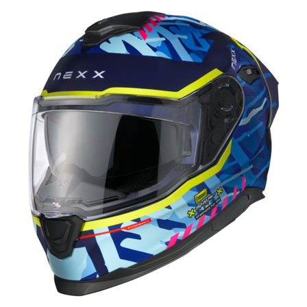 Nexx Y.100R Full Face Helmet Urbangram MT Indigo Blue M