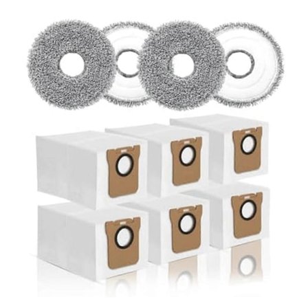 Pölypussit ja moppiliinat Dreame L10S Ultra L10 Ultra L10 Prime L20 Ultra -malleille, 6 pölynimuripussia ja moppi